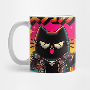 Rockstar Cat Retro Mug